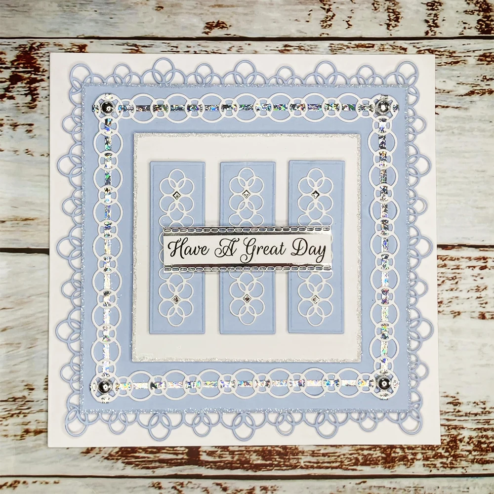 Charmed Rectangles and Circles 2 DIY 스크랩북 장 금속 절단 다이 인사말 카드 엠보싱 템플릿