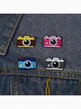  Kawaii Mini Camera Hard Enamel Pin Colorful Badges On Backpack Clothes Button Decorative Lapel Pins Jewelry For Women 2022 