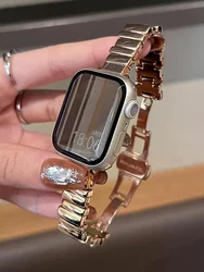 Elegant Thin Metal Strap for Women - Irregular Design Bracelet for Apple Watch (Rose Gold)