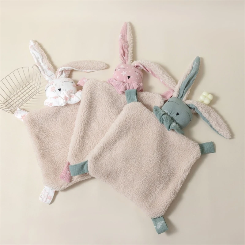 

Lovely Rabbit Soother Soft Warm Baby Security Blanket Animal Designed Comforting Towel Plush Pacify Handkerchief