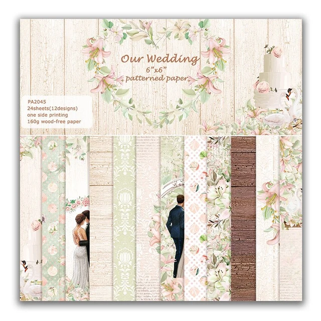 2023New our wedding style Scrapbooking paper pack of 24 sheets handmade  craft paper craft Background pad - AliExpress