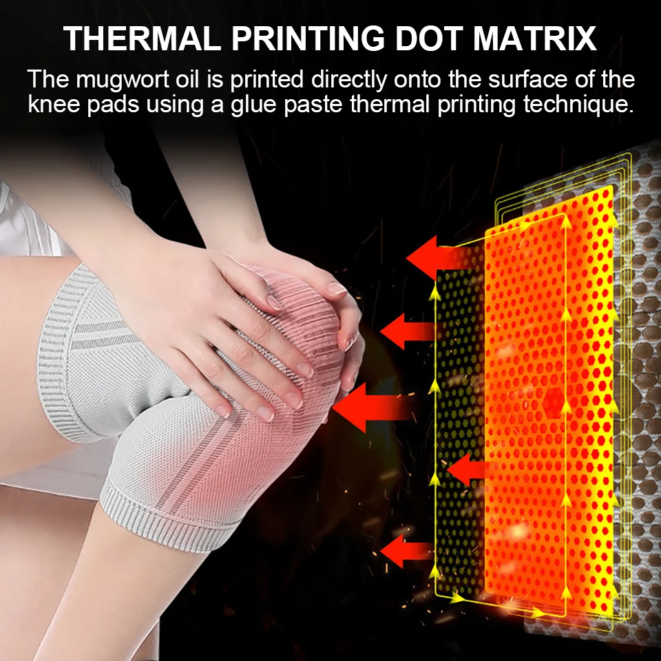 1Pcs Graphene Self Heating Wormwood Kneepads Knee Brace Warm for Arthritis Joint Pain Relief Injury Recovery Massager Leg Warmer 3