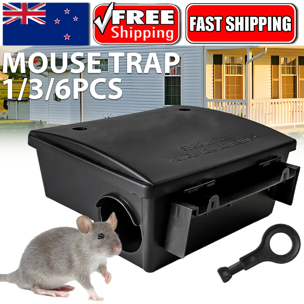 Rat Defence 1/3/6pcs Pest Defence Rat Bait Station Lockable Durable Plastic Keeps ...