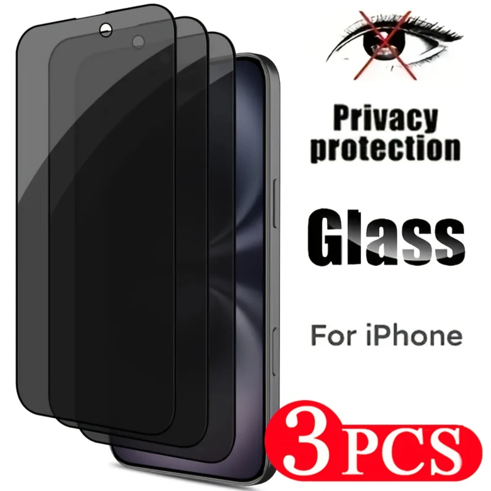 NNBILI 3 pièces couverture complète bord noir Anti-espion verre trempé protecteur d'écran privé pour iPhone Pro MAX XS Max