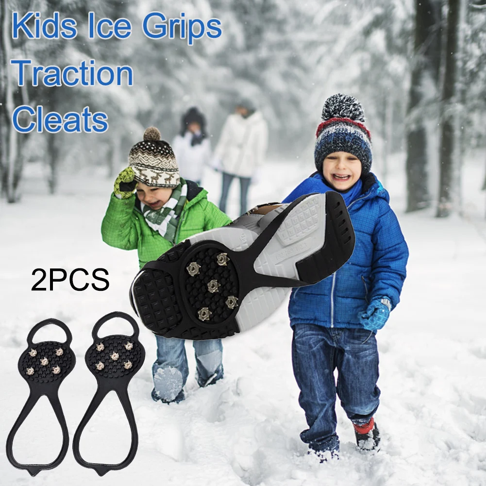 (Children's size S) Anti-slip Crampon Shoe Covers Snow Claw Nail Chain Shoe Chain Suitable for 30-34 Shoe Sizes