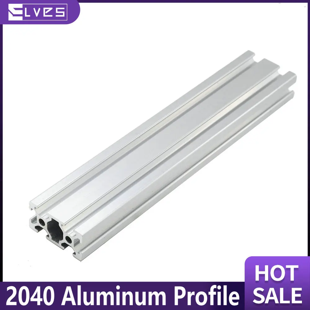 ELVES 1pcs 2040 Aluminum Profile European Standard Anodized Linear guide Aluminum Profile 2040 CNC 3D Printer Parts