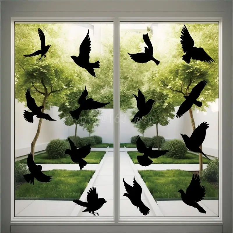 Window Stickers 16pcs Large Hummingbird Window Clings Anti-Collision For Door Glass