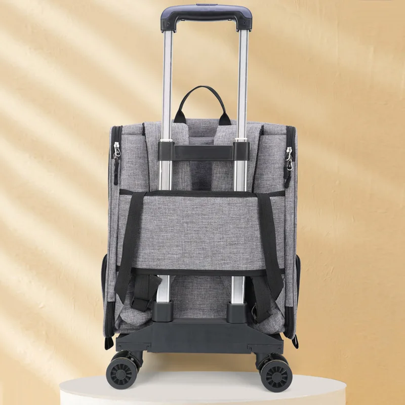 Portable Transport Trolley Bag Pet Carrier Bag Pet Carrier Backpack Pet Bag for Pet Breathable Space Capsule Carrier Backpack for Cat and Dog High Quality Carrying Travel