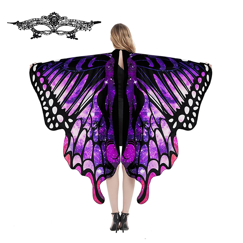 Pixie Butterfly Wings with Eye Mask for Women Halloween Party Costume Adult Cosplay Woman Cape Butterfly Costume Dress-up 4