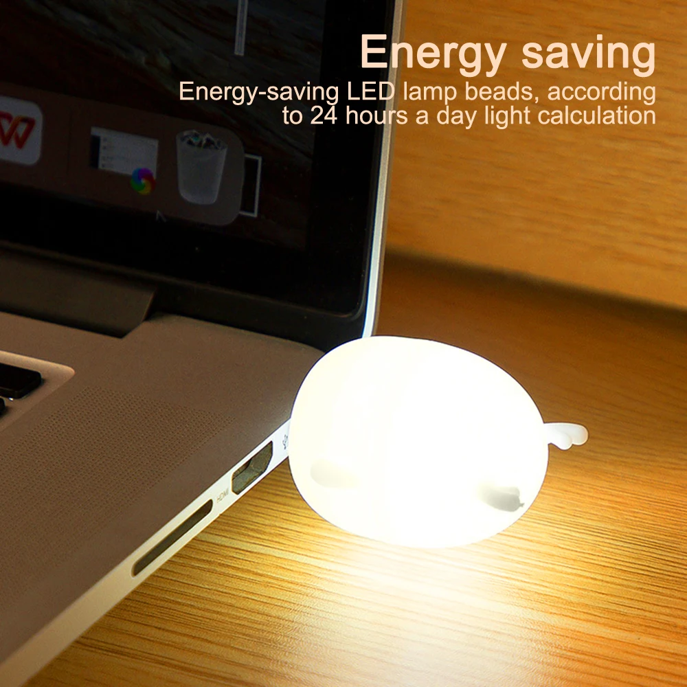 Deer Head Book Light USB Plug Night Light Computer Mobile Powered Reading Lamp Eye Protection Bedside Sleeping Lamp