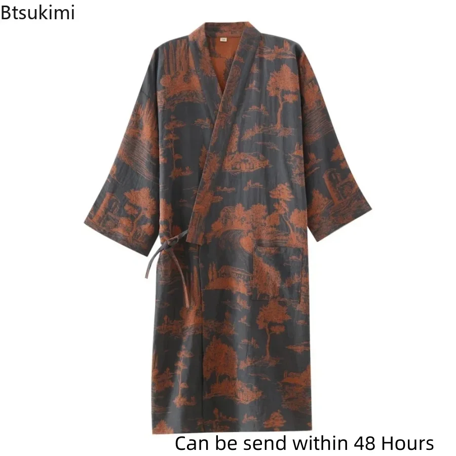 2026 Casual Bathrobe for Men Sleepwear Nightdress Robes Male Loose Bathrobe  Skin Friendly Pajamas Shirts Robes Mens Kimono Robe - AliExpress 200574005