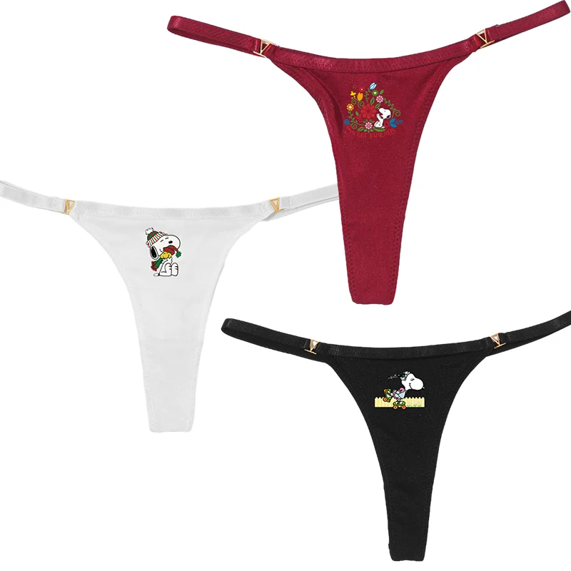 

Sexy Anime Snoopy Girls Seamless Thong Underwear Kawaii Women Low Waist Thin Strap G-Strings T-Pants Briefs Valentine's Day Gift