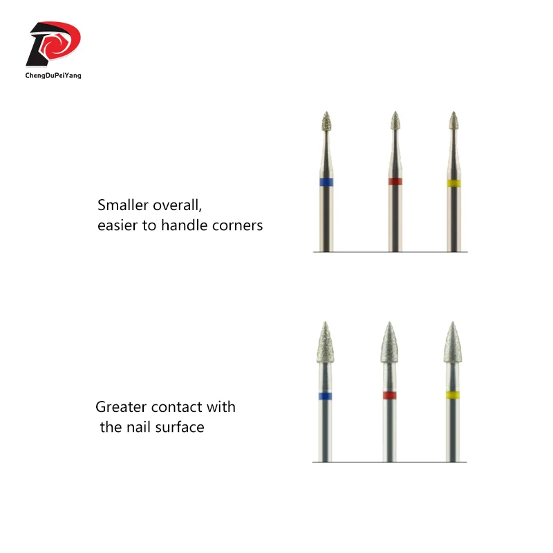 Conical Shape Diamond Bits Remove Callus  Manicure Tool Accessory Nail Drill Bits 3