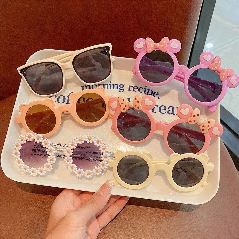 INS Lovely Kids Sunglasses Bear Shape Frame Girls Children Sun Glasses Round Street Beat Baby Boy Eyeglasses Cute Shade kids sunglasses,children sunglasses