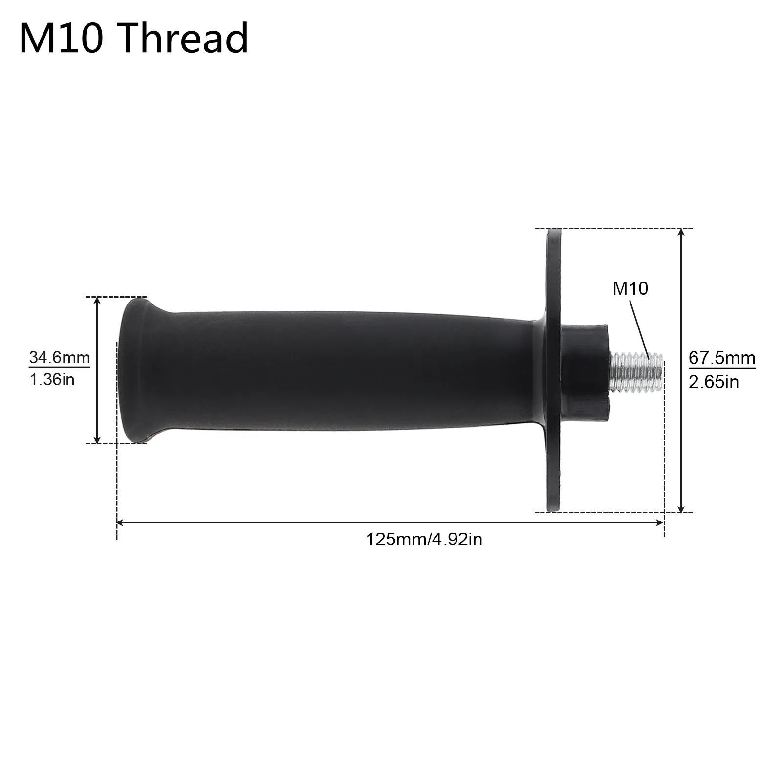 M10 3/8" Female Thread Plastic Grip Handle For Grinders & Power Tools - View #2