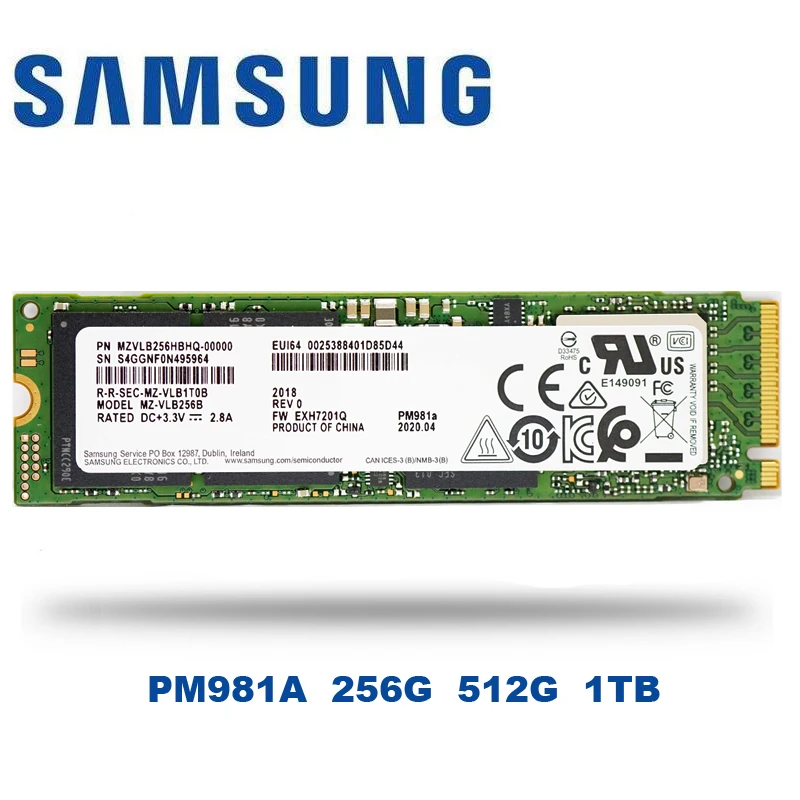 Samsung PM981a 512GB NVMe M.2 SSD +ケース
