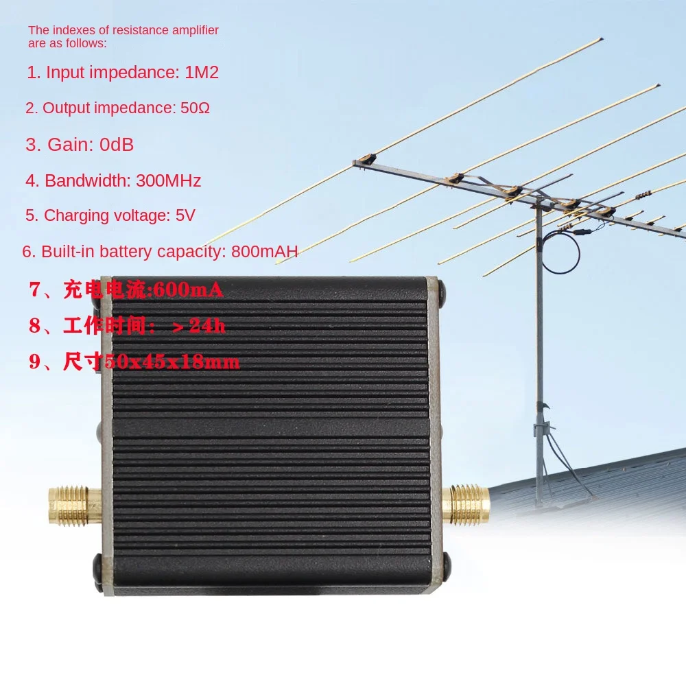 

High Resistance Amplifier Suitable for SDR Walkie-Talkie Small Annulet Antenna