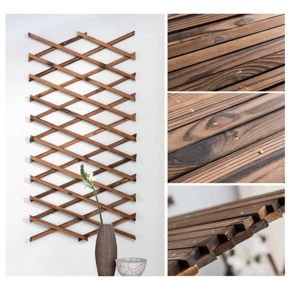 

Wooden Lattice Expandable Wooden Trellis Versatile Wall Decoration for Climbing Plants Vertical Rack Garden Fence Support Indoor