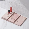 European style natural pink marble tray Aromatherapy Bottle Makeup Bottle Storage Tray Decorative Tray Jewelry Display Plate 5