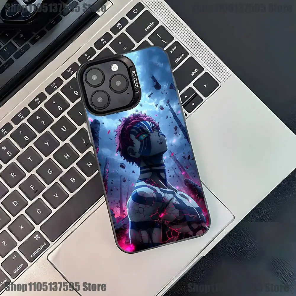 Stylish Akaza Anime Shockproof Black Candy Matte Phone Case