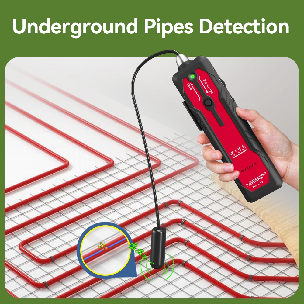 Noyafa Underground Cable Locator NF-817 Visual Fault Wire Tracer Anti-Interference Cable Tester Professional Cable Finder 4