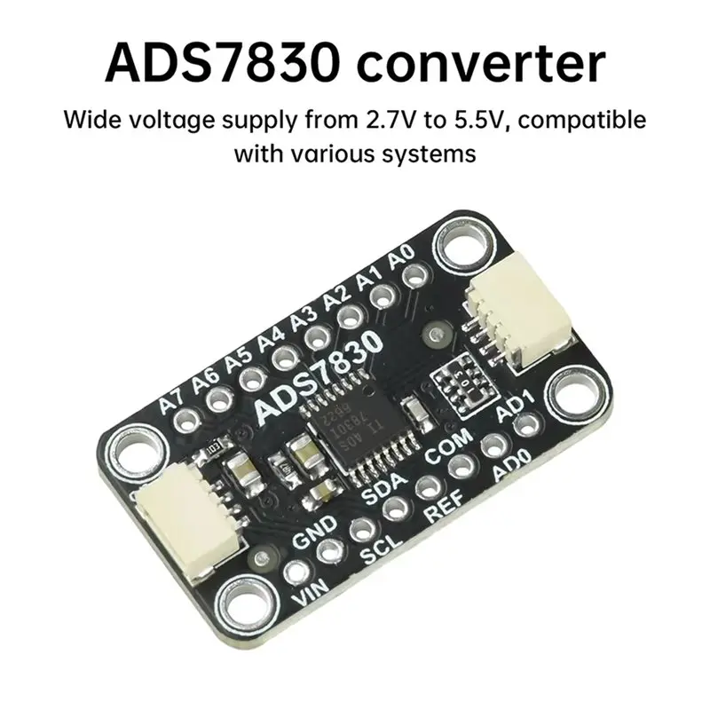 JABS-DC 2.7V-5.5V 5836 ADS7830 Stemma Qt Qwiic 인터페이스와 호환되는 8비트 ADC 아날로그-디지털 변환기 모듈