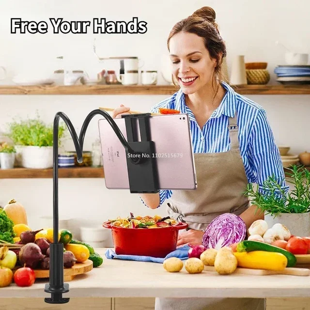 Supporto per telefono cellulare Comodino pigro Supporto per tablet per iPad Letto pigro flessibile portatile Staffa da tavolo Smartphone Base per supporto da letto da scrivania 2