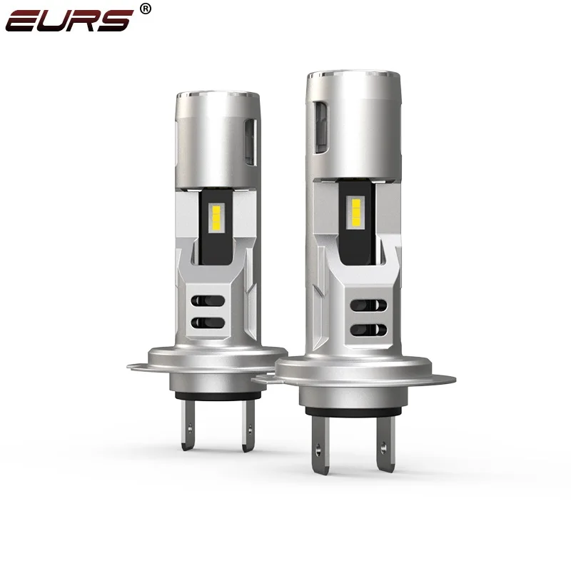 EURS 1:1 H7 LED Car Headlights CSP LED Bulb for Auto Headlight 6000K White Automotive Headlamp Fog Lights Fan Cooling 12V 24V
