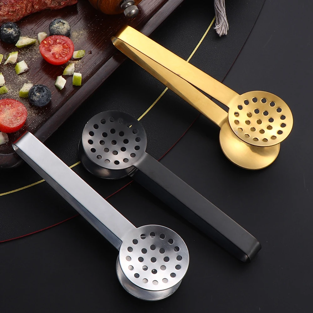 Portable Stainless Steel Tea Bag Squeezer Strainer Durable Teabag Tongs Easy To Clean Kitchen Barbecue Gripper Tea