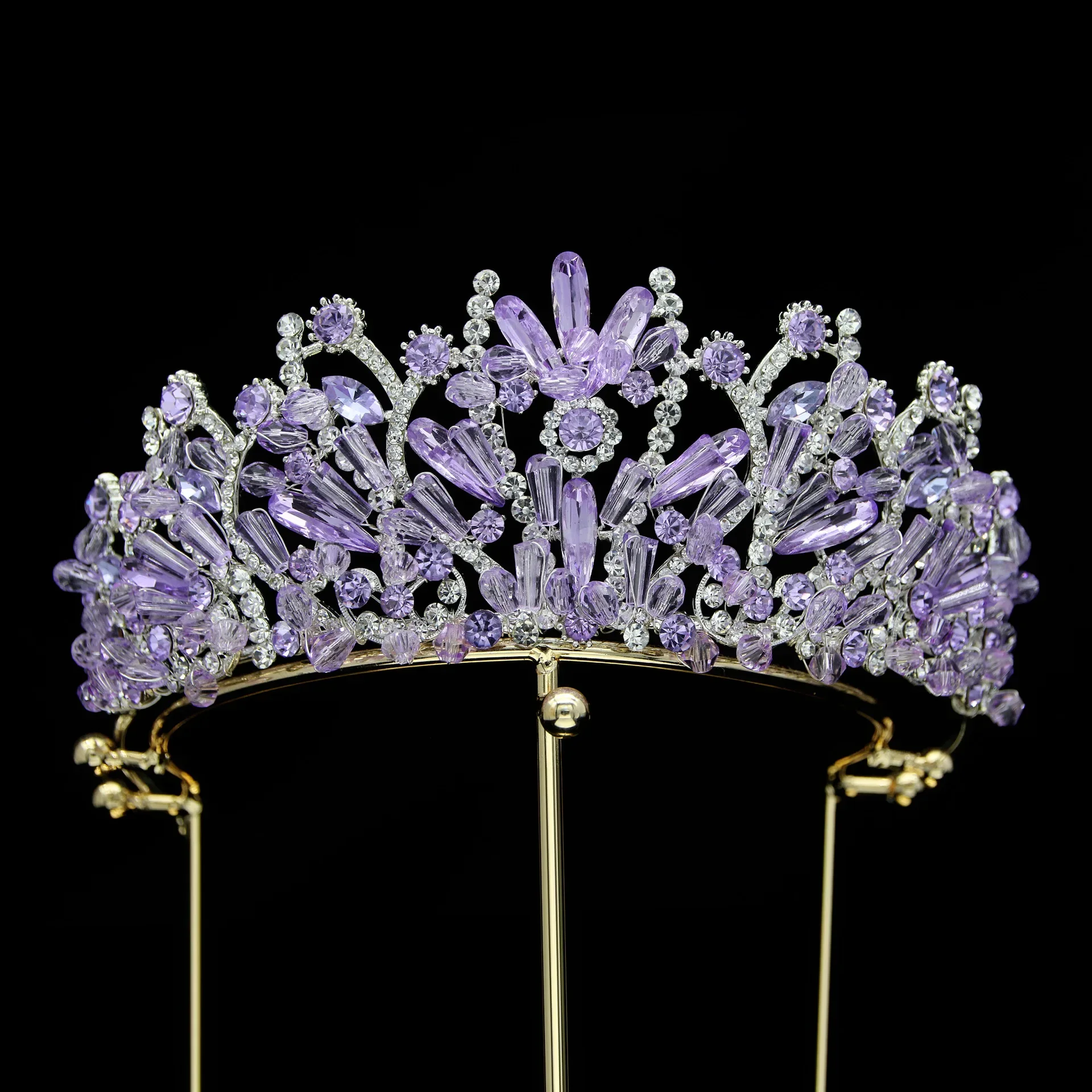 Red Green White Colorful Crystal Rhinestone Wedding Hair Accessories For Women Bride Gilrs Tiaras And Crowns Gifts Queen Diadems