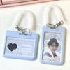 INS Milk Blue Photocard Holder Credit ID Bank Card Photo Display Holder Idol Postcard Card Protective Case with Pendant 2