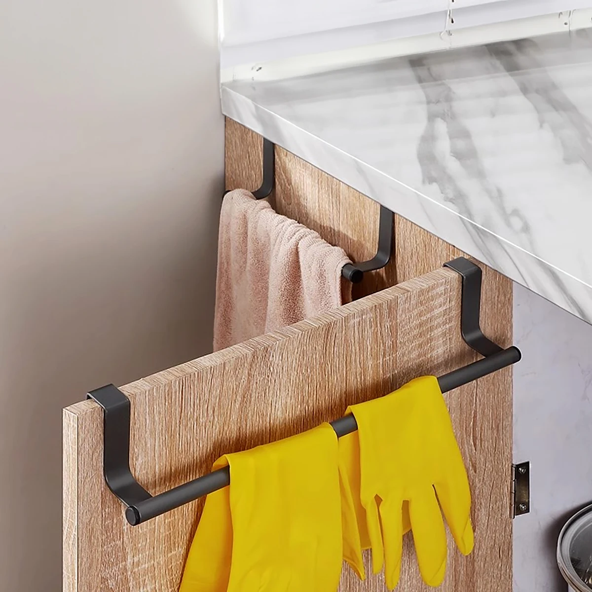 No-Punch Cabinet Door Hooks - Stainless Steel Ventilated Moisture Resistant Design Easy Installation