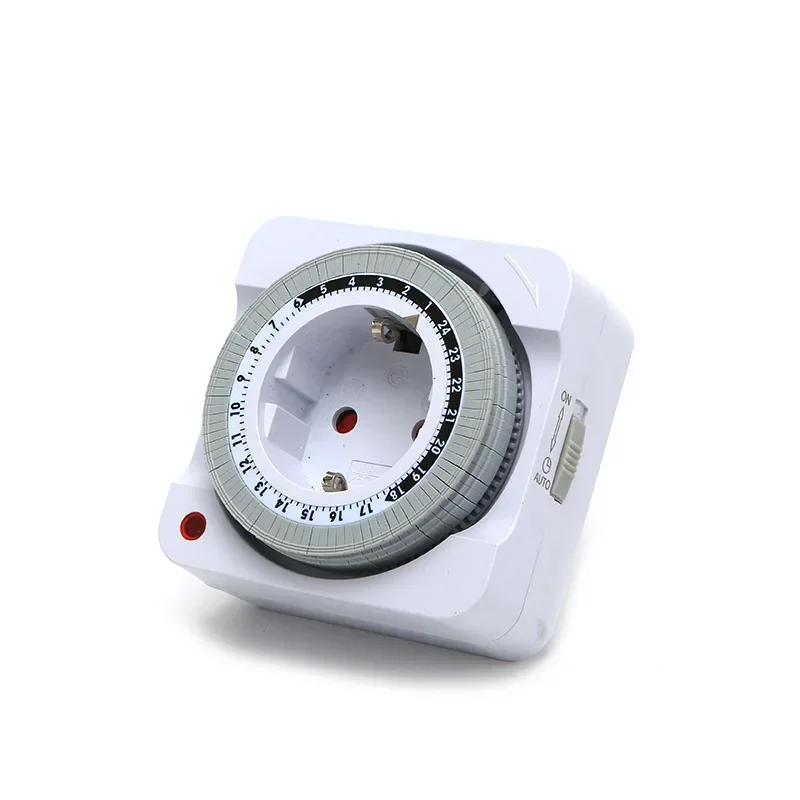 EU Plug Mechanical Timer Socket 24H Countdown Auto Power Off Cycle Indoor