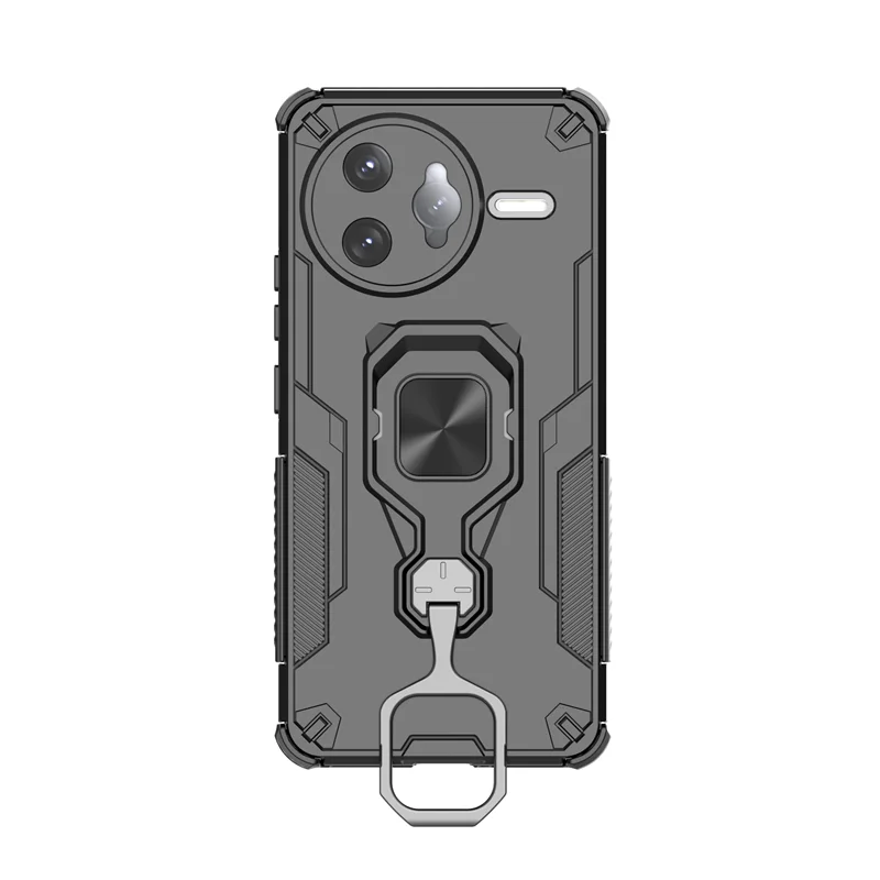 Enhanced Armor Magnetic Ring Holder Phone Case with Camera Protection, Shockproof Design