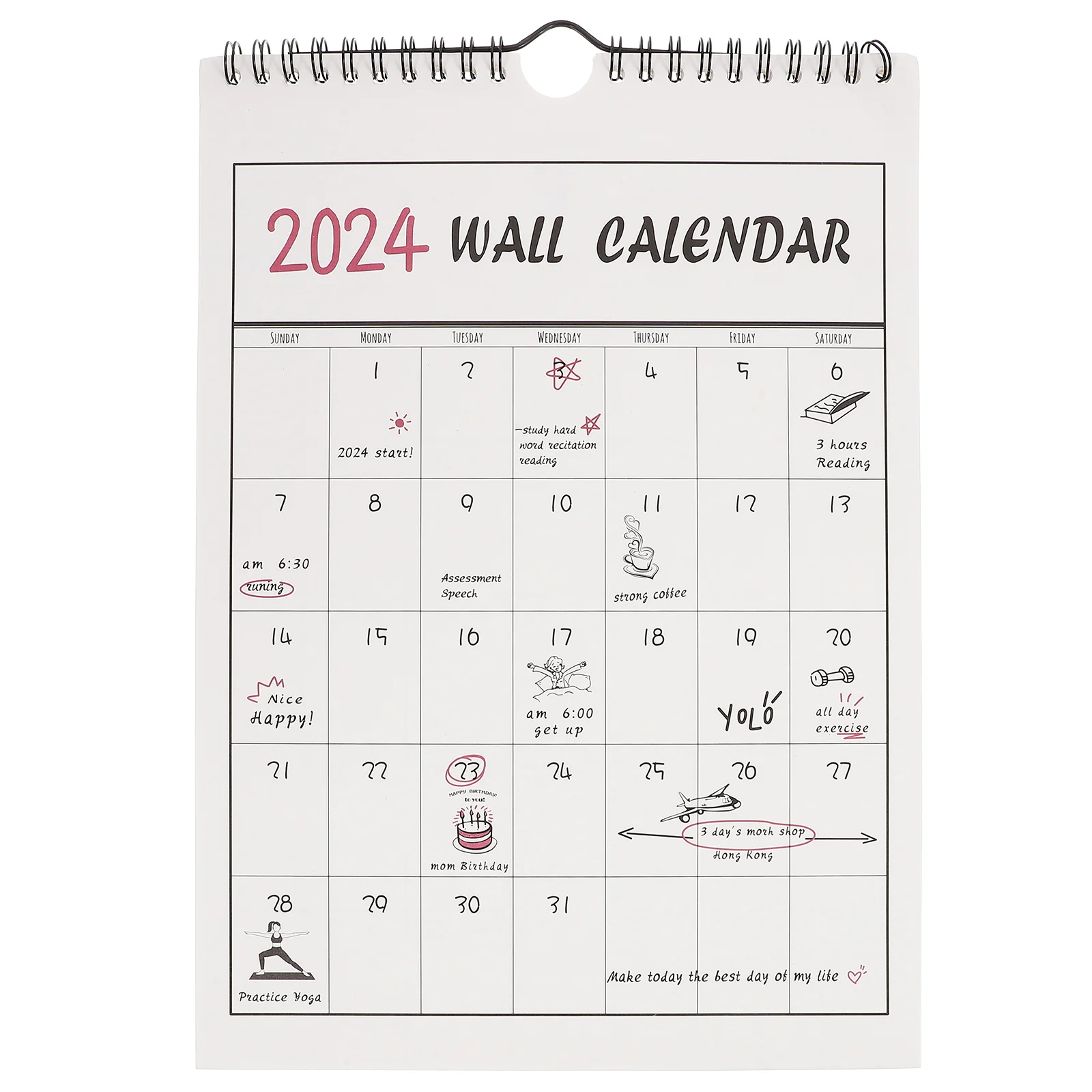 

Planning Calendar Sturdy Countdown Room Daily Wall Hanging Calendar Home Appointment Hanging for Home Office School