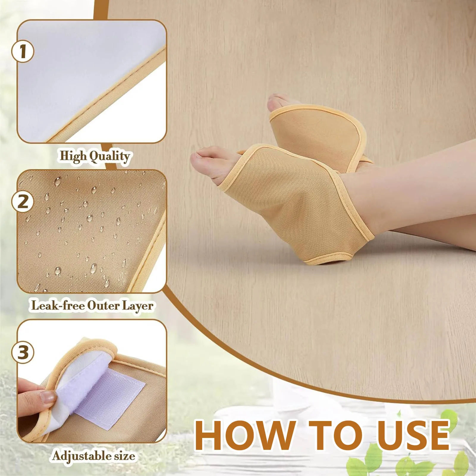 Feet Castor Oil Pack Wrap Reusable Organic Thyroid Foot Castor Oil Wrap Relaxing Your and Relieving Fatigue