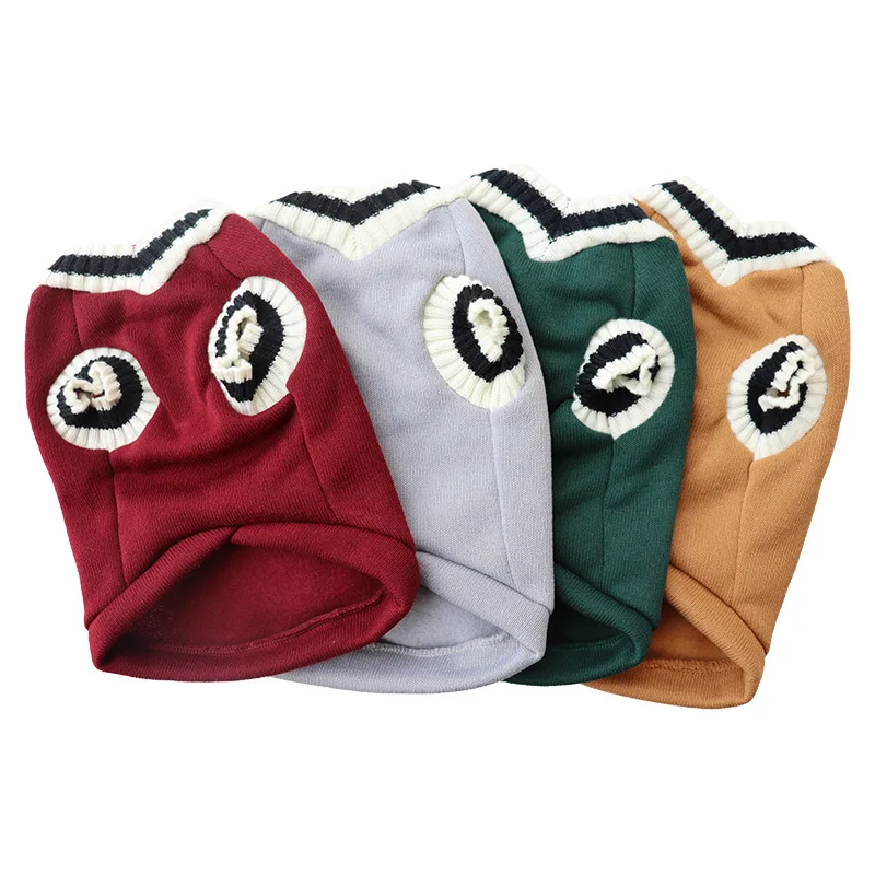 Pet Clothes Pet Cat Solid Costume Autumn Winter Christmas Sweater For Small Dogs Kitten Pullover Puppy Vest Clothes Kitty Jacket Outfits