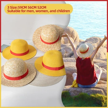 2024 Luffy Straw Hat Anime Cartoon Cosplay Caps Accessories Autumn Winter New Style Parent-Child Hat Luffy Hat for Women Men 1