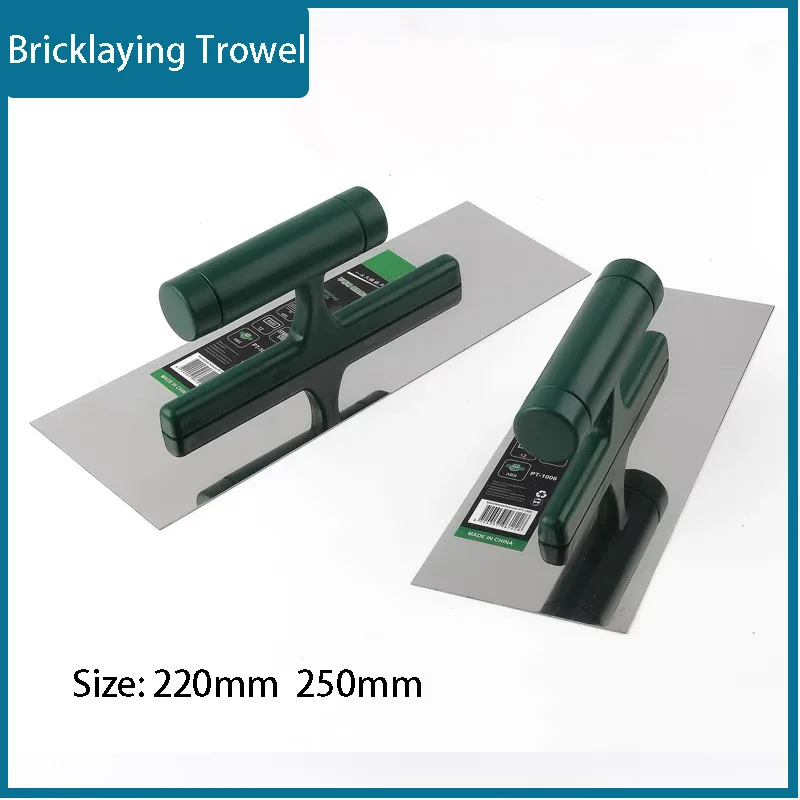 

1Pcs Stainless Steel Professional Bricklaying Trowel Cement Scraper Mud Board Construction Plastering Tool with Plastic Handle