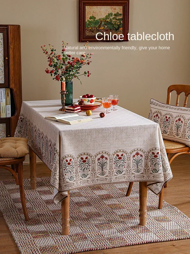 

Роскошная круглая скатерть из высококачественной хлопчатобумажной льняной ткани, ткань для журнального столика, прямоугольная скатерть для европейского обеденного стола