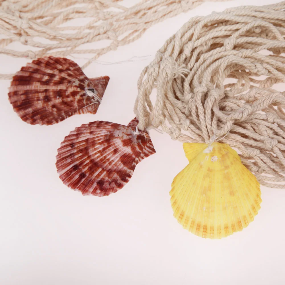 Decorazione da Parete in Rete da Pesca Nautica con Conchiglie, Stile Mediterraneo, 1x2m, Accessori per Fotografia - immagine 6