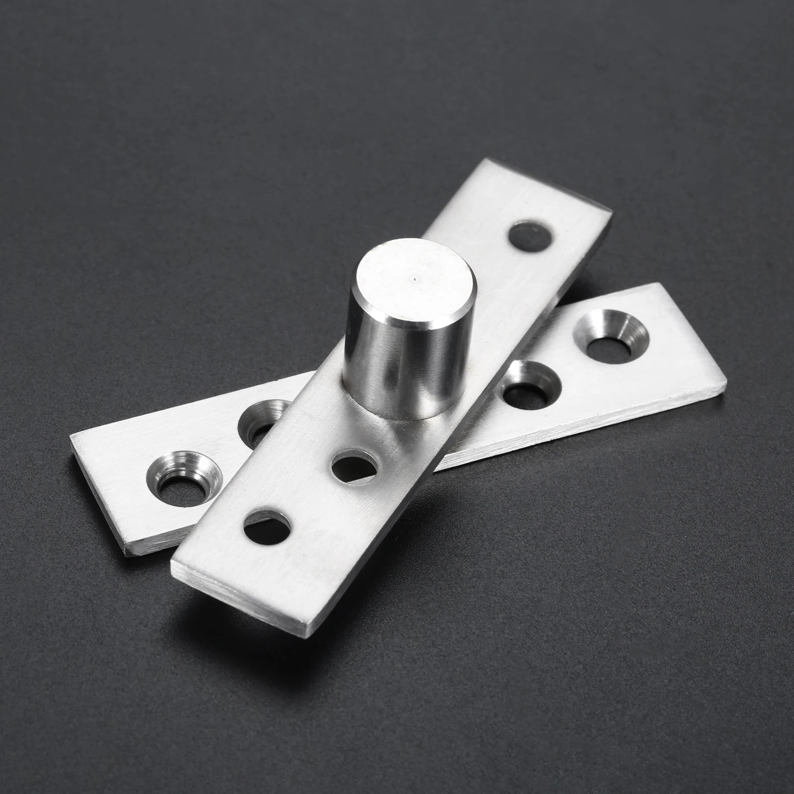 1 Set 360 Degree Rotating Door Pivot Hinge Up and Down Location Shaft Hidden Doors Hinges 73/95mm Stainless Steel Silver