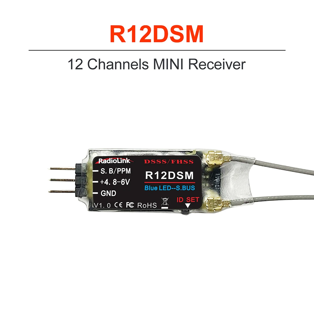 Récepteur RC RadioLink 2.4G 6/9/10/11/12CH R6DS R9DS R12DS pour AT10II/AT9S Pro
