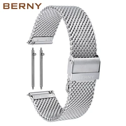 Quick Release Milanese Stainless Steel Mesh Watch Strap - Waterproof Wristband Accessory - 20mm (Silver)
