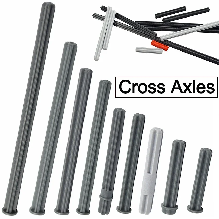 Moc Cross Axles Series Technical Bricks Connector Pin Shaft Building Blocks Accessori Compatibili 32062 3706 3737 44294 15462
