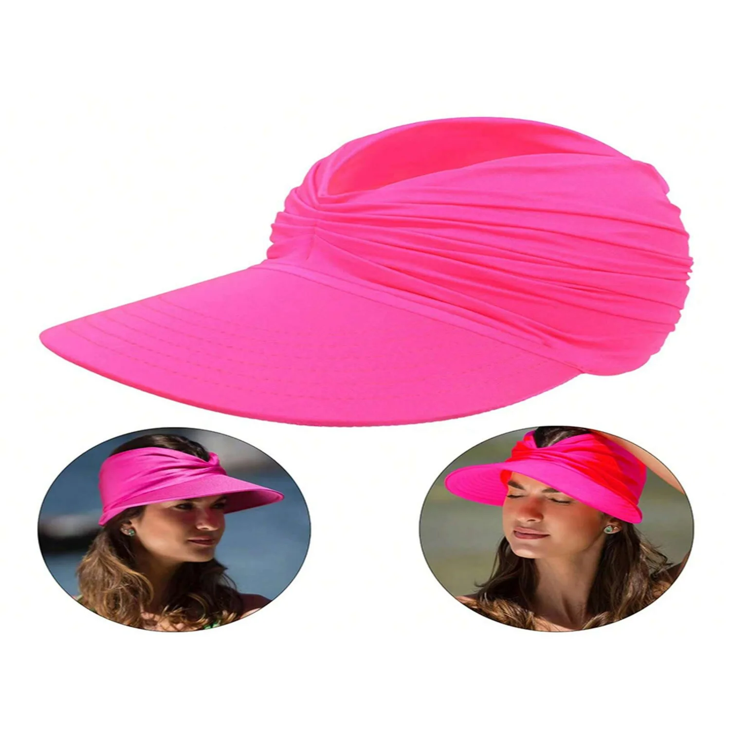 [ "Packable Wide Brim Women's Summer Beach Sun Visor Hat UV Protection Sport", "Stylish Women's Wide Brim Sun Visor Hat fo