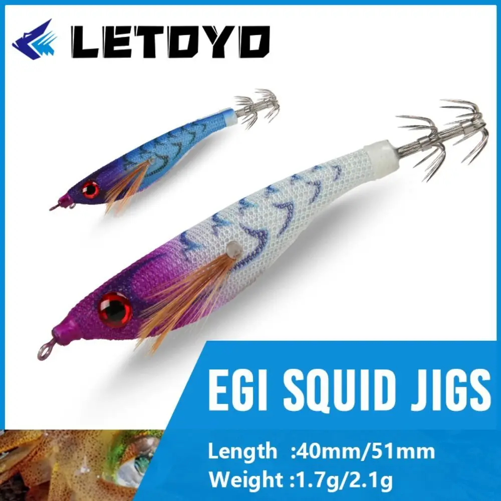 99mm 6.5g Fishing Lure Artificial Squid Hook Jig Noctilucent Squid