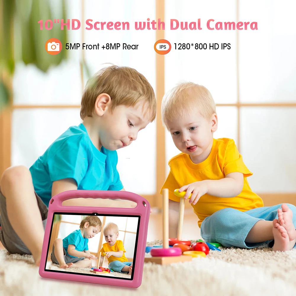 Upgraded Kids Tablet weelikeit 10" Android 14 Tablet for Kids 8GB (4+4) 128GB 6000mAh Dual Cam Great Tablet for Toddlers w/ Case 6