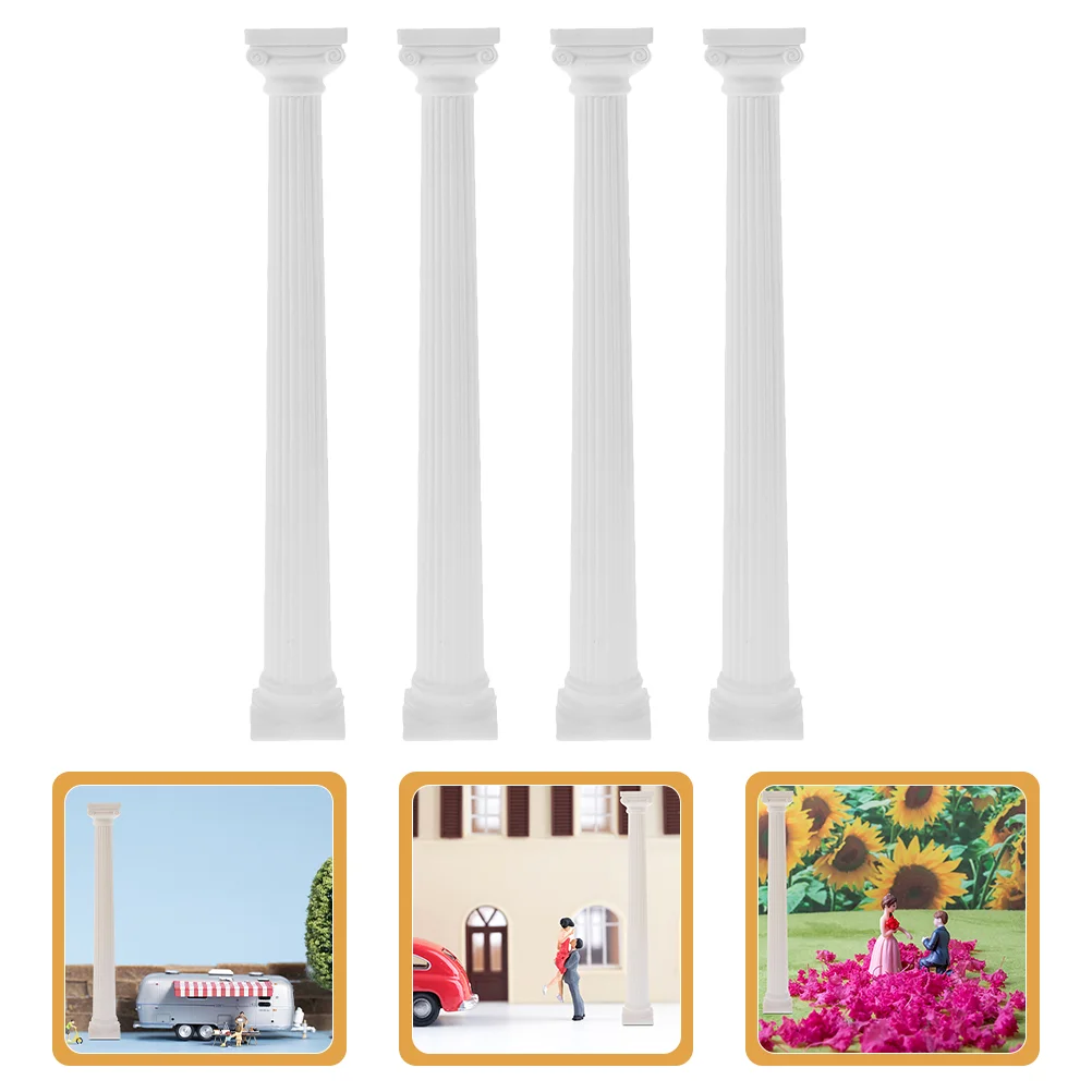 

4 Pcs Roman Column Model Pillars for Mini House Weddings Crafts Decorative Table Home Desk Decoration Desktop Zen Garden Tool