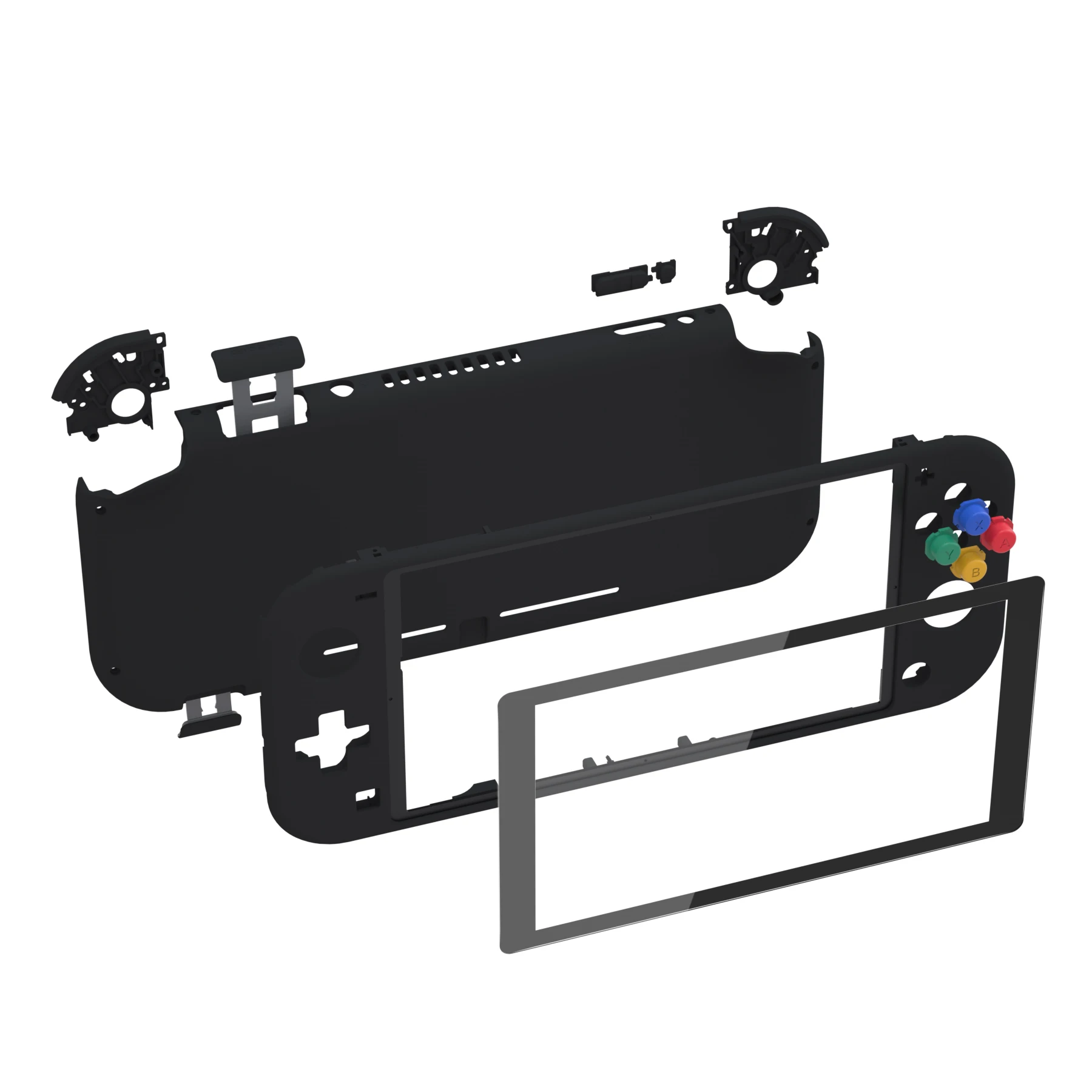 Extremerate Soft Touch Substituição Shell Habitação Case Capa com Protetor de Tela para ns Switch Lite Preto Diy - Image 5